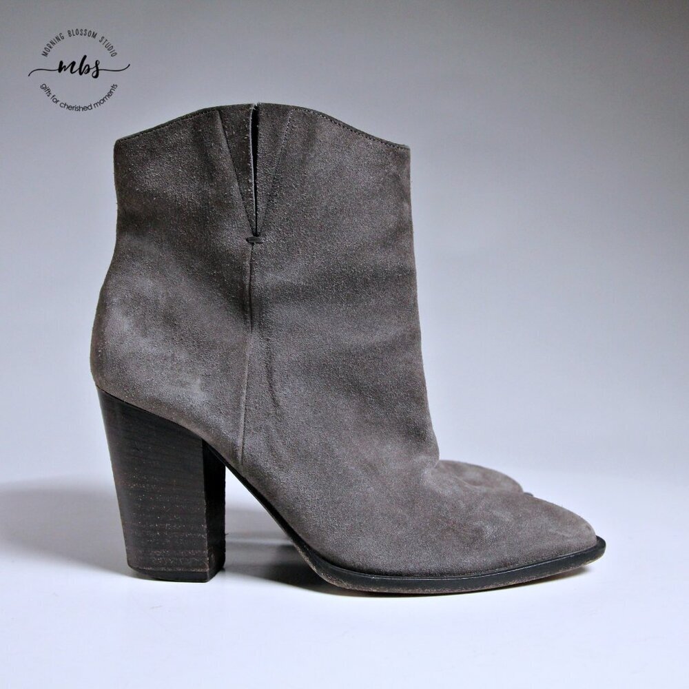 Vince Ervying Suede Heeled Ankle Boots